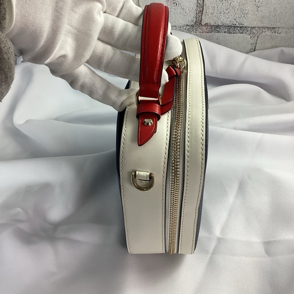 MICHAEL KORS Jet Set Medium Pebbled Leather Crossbody Red, White, Blue $298 - Picture 5 of 13